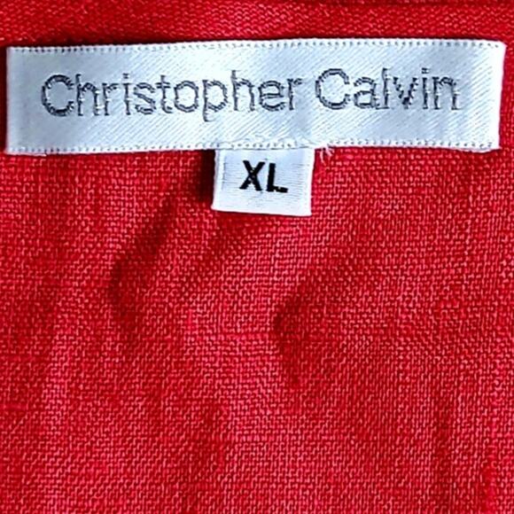 Christopher Calvin Linen Relaxed Fit Tank Top Women XL Red Coastal Nautical USA - Picture 3 of 6